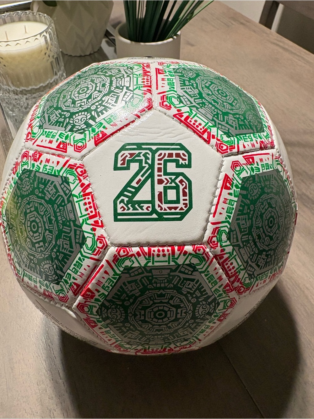 Mexico Soccer Ball FIFA 2026 with  Aztec Pattern